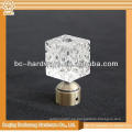 Remates de vidrio cristal para barras de cortina, remates de barra de cortina de vidrio, cortina de cristal rosa finial